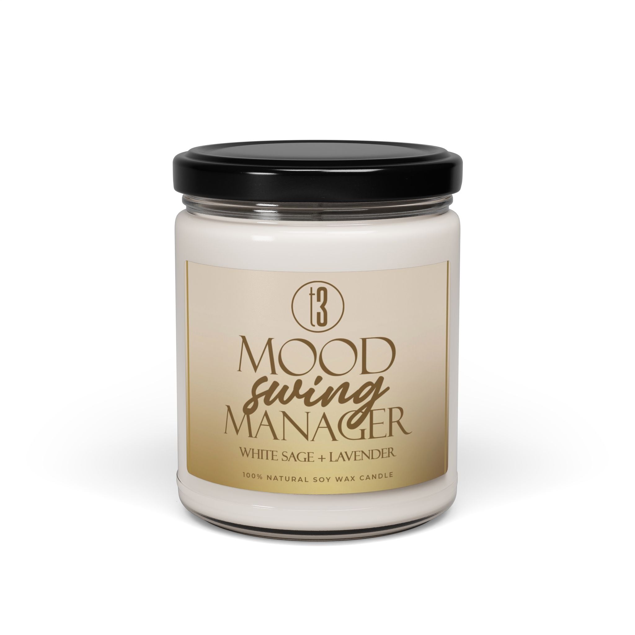 Eco-friendly floral aromatherapy candle with calming lavender and sage scent notes, designed for stress relief and self-care