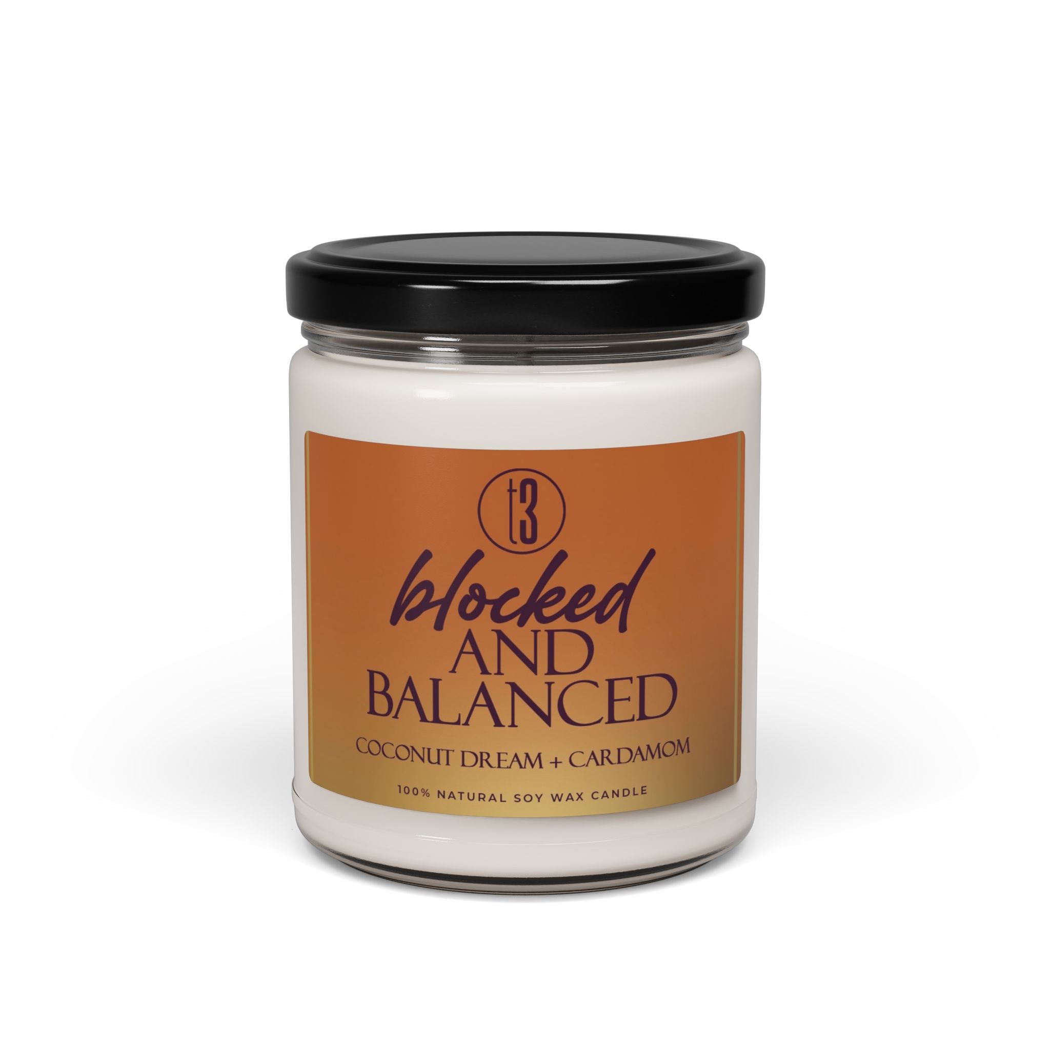 Eco-friendly aromatherapy candle with spicy, soulful scent notes of cardamom and pepper