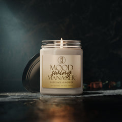 Eco-friendly floral aromatherapy candle with calming lavender and sage scent notes, designed for stress relief and self-care
