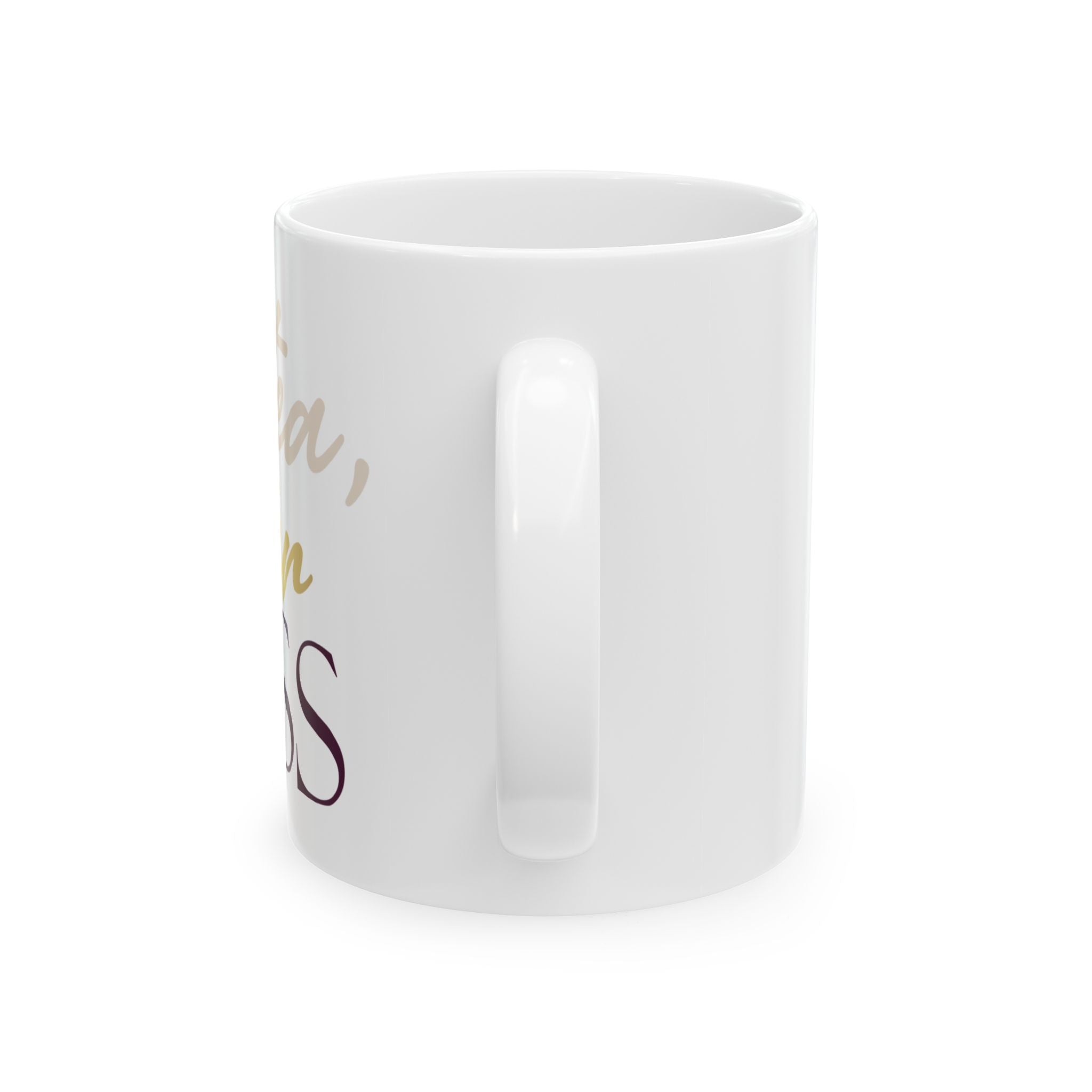 11oz ceramic mug with Hot Tea, Hotter Mess slogan, BPA-free and microwave safe with comfortable C-handle.