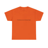 An orange t-shirt featuring the phrase “If avoidance was an Olympic sport” printed across the chest in minimalist black lettering. The shirt is styled to evoke emotional honesty and playful self-awareness, aligning with the T3 Wellness ethos of healing through humor and truth. Displayed against a warm-toned background that reflects calm, clarity, and intentional living.
