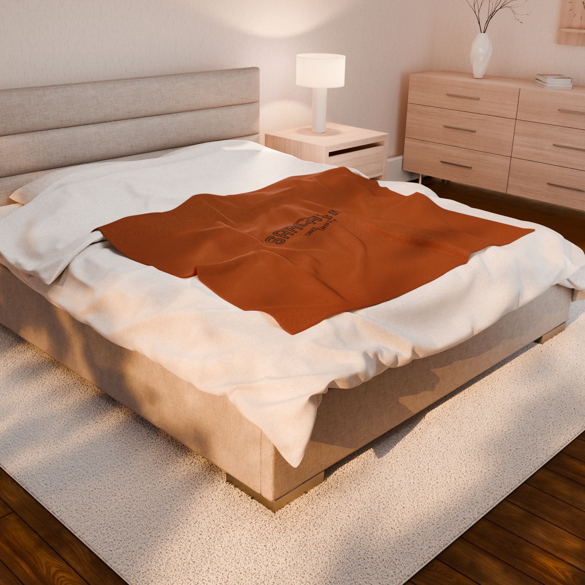 Soft and supportive blanket featuring high-detail design on one side, made from vegan materials and built for warmth and longevity.